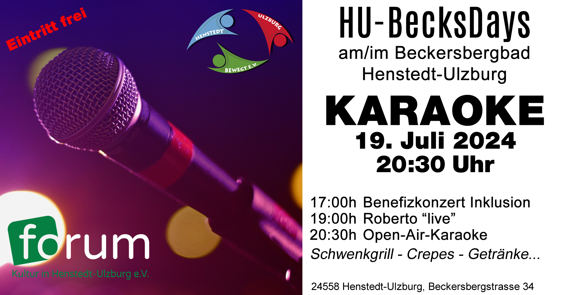 HU-BecksDays - Roberto "live" um 19 Uhr am 19.07.2024