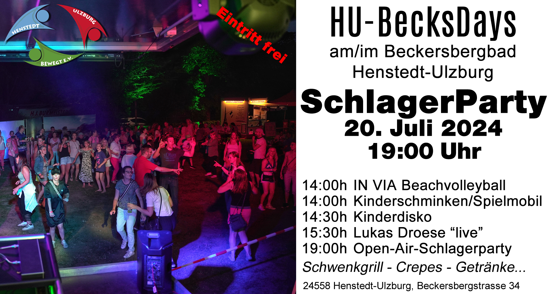 HU-BecksDays - Open-AirSchlagerParty von 19-23 Uhr am 20.07.2024